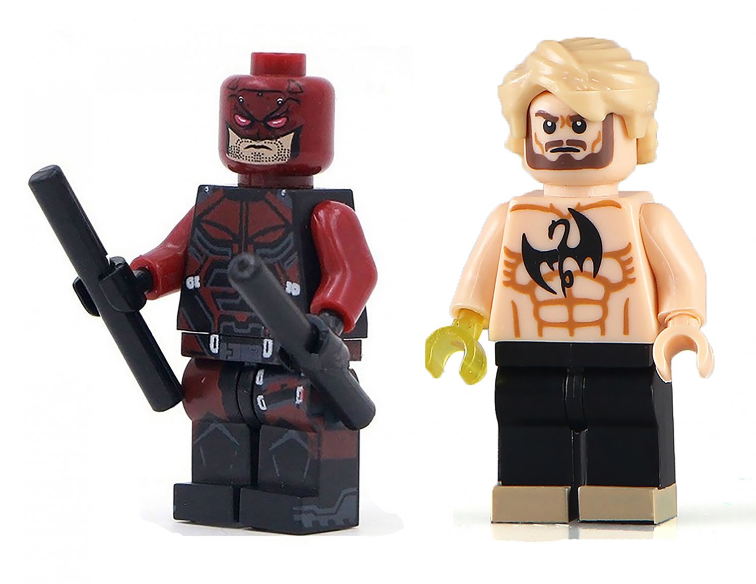 set 2pcs Iron Fist Daredevil Custom Marvel Minifig Minifigure Block Brick Building Toys Gift