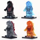 set 4pcs Godzillas Custom Minifig Minifigure Block Brick Building Toys Gift