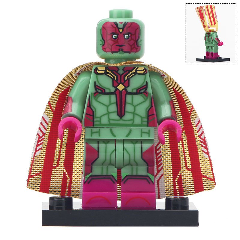 Vision Custom Marvel Minifig Minifigure Block Brick Building Toys Gift