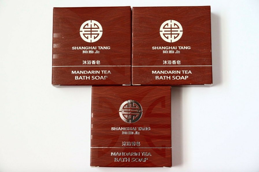 3 x 1.7 oz Shanghai Tang MANDARIN TEA Perfumed Bath Soap Bar Hotel Travel Lot Set
