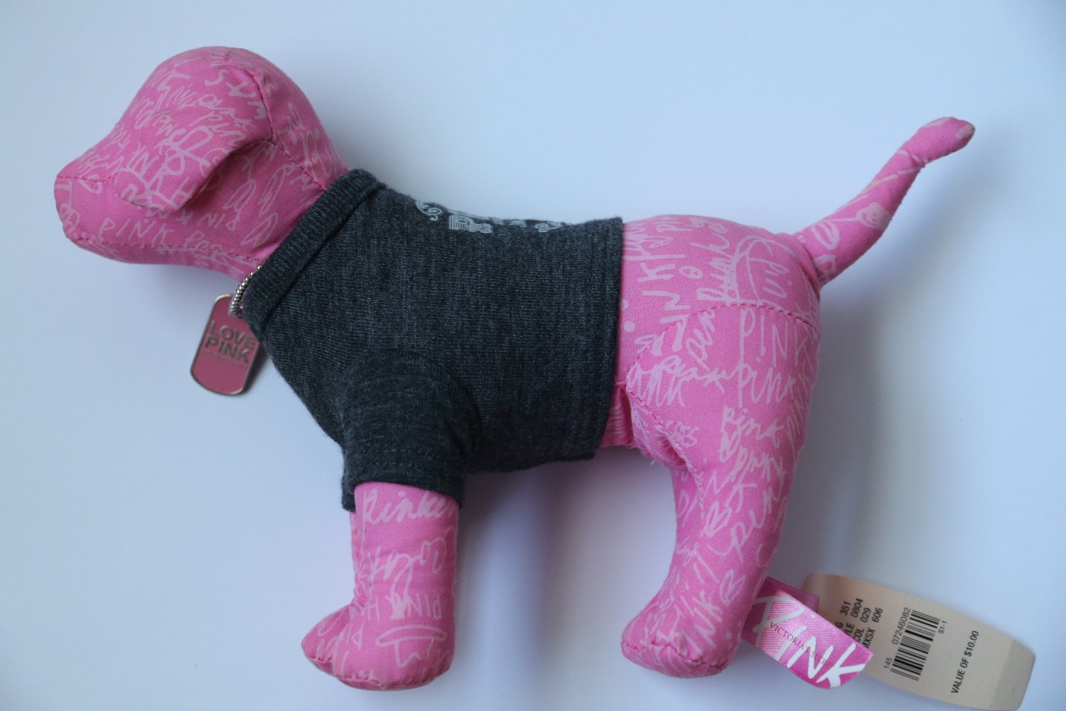Victoria`s Secret PINK Love & Rock N Roll Stuffed Dog Animal Collectible New