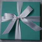 Authentic Tiffany & Co. Blue Gift Box + Ribbon Empty Square 6" 15cm Jewelry