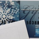 American Express Collectible Gift Card Christmas Snowflakes Empty No $0 Value
