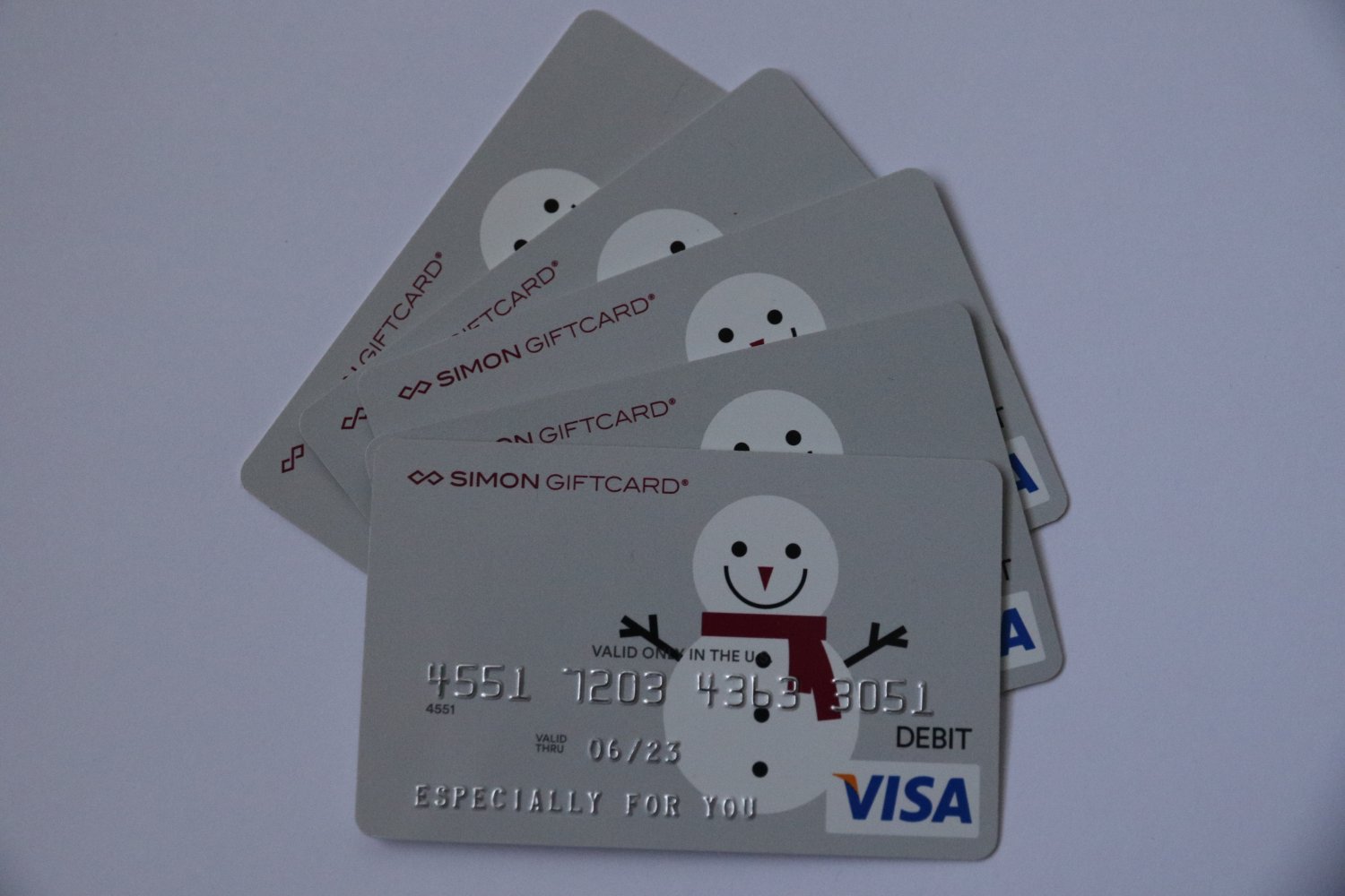 5 Visa MetaBank Collectible Debit Credit Gift Card Empty No $0 Value Snowman Simon