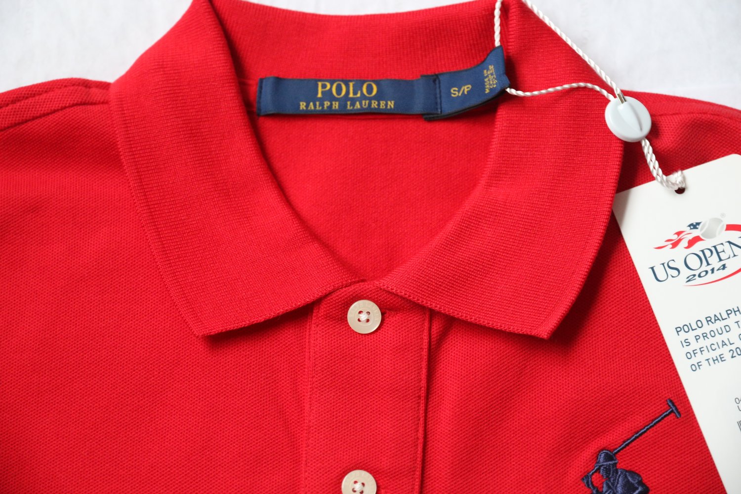 NWT Ralph Lauren Women`s Big Pony Polo Shirt S Red US Open Cotton Top New