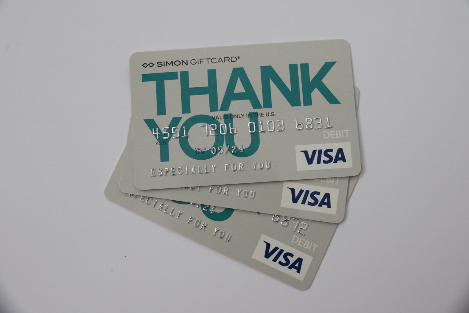 3 Visa MetaBank Collectible Thank You Debit Credit Gift Card Empty No $0 Value Simon