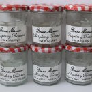 6 Bonne Maman Empty Glass Jars with Red Plaid Lids 13 oz Lot Set
