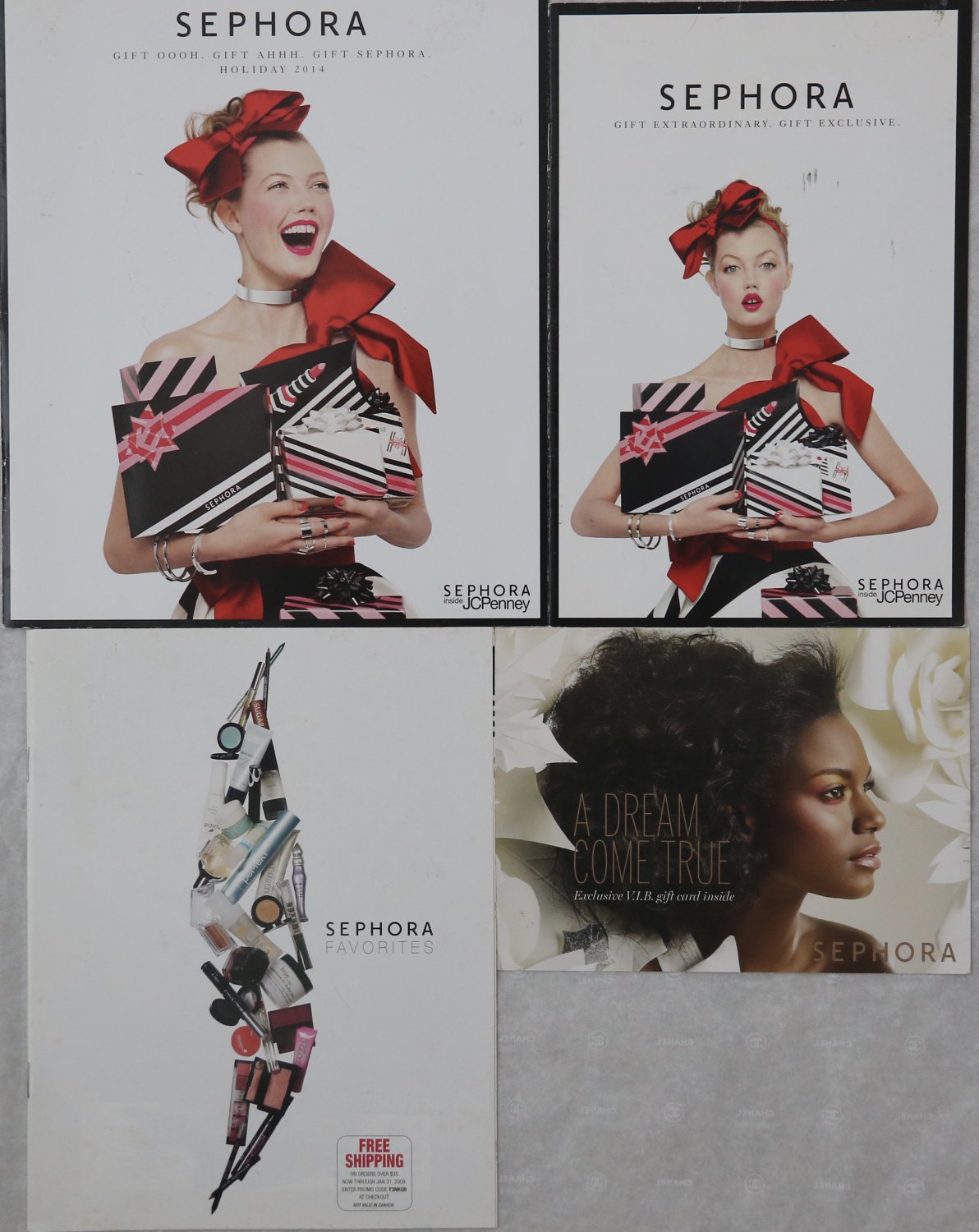 Lot of 4 Sephora Favorites Beauty Makeup Fragrance Catalogs Promo Booklets