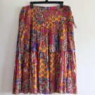 Ralph Lauren Skirt L Long Boho Paisley Tiered Cotton Multi New