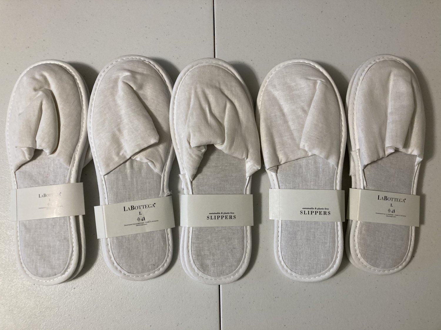 5 LaBottega Slippers Thompson Hotel White Women`s 11" L Lot