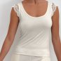 Millesime Ladies Pyjama Lace TOP SIZE XS Loungewear Short Sleeve Top, Lace-Trimmed Top