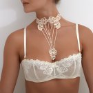 Millesime Lace Bra with Plastron Transparent Bra with Necklace, Lace Underwear for Women, Plus Size