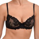 Millesime Sheer Lace Bra Black | Transparent Bralette, See-Through Everyday Bra, Lace Underwear