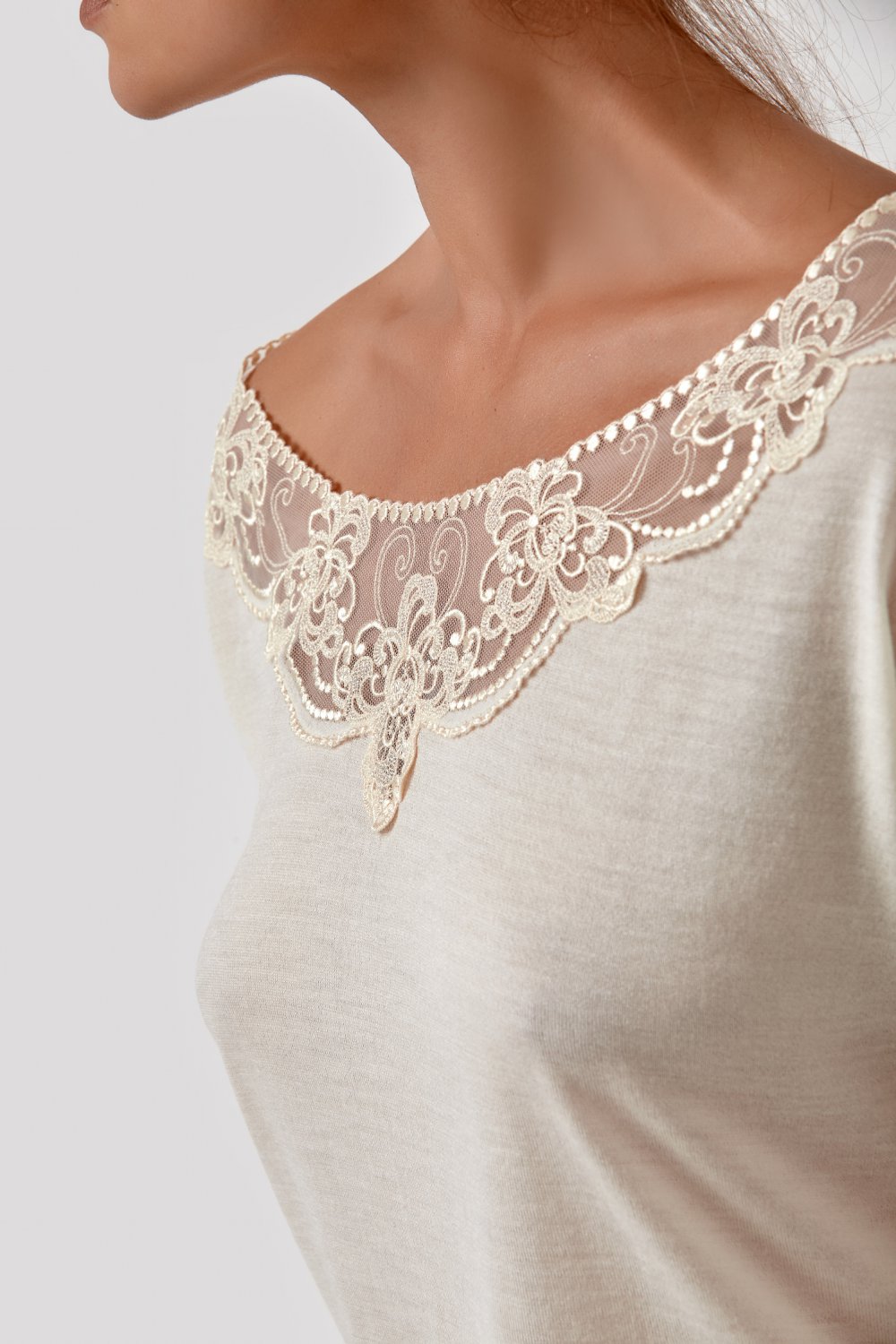 Millesime TOP Long Sleeve SIZE S Plus Size TOP Lace Top Loungewear Shirt, Sleepwear, Ladies Pyjama