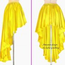 Yellow Satin High Low Skirt, Ameynra design, asymmetrical. Latin/Salsa dance style