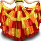 Fire color Hippie Patchwork Skirt. Satin Chiffon Mix. Ameynra Design Size XL New