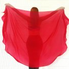 Hal-Circle Veil for Belly Dance. Red Chiffon. New