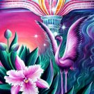 Pink Flamingo. On a way to Las Vegas. Painting by Sofia Goldberg. Original