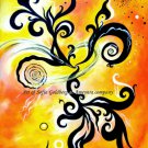 Nirvana Yellow way to eternity. Zen-inspired Original painting by Sofia Goldberg