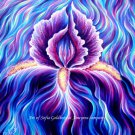 Dancing iris flower. Light energy. Original painting 18x24" by Sofia Goldberg