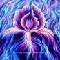 Dancing iris flower. Light energy. Original painting 18x24" by Sofia Goldberg