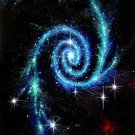 Galaxy and eye of the Creator of Universe. Painting by Sofia Goldberg. Original