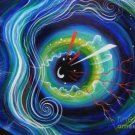 Black hole. Eye of the Death. Original acrylic painting 16x20" by Sofia Goldberg