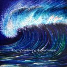 Ocean storm, tidal wave. Beautiful. Original drawing on paper. By Sofia Goldberg