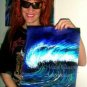 Ocean storm, tidal wave. Beautiful. Original drawing on paper. By Sofia Goldberg