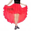 High Low Skirt with ruffle. Red chiffon. Ameynra design. New