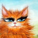 Red-haired Sofia the cat. Original drawing on paper. By Sofia Goldberg