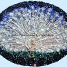White Peacock Beadwork Art Bead Embroidery Handwork Original by Sofia Goldberg