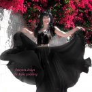 Black chiffon double circle skirt 720" Ameynra design. New