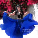 Blue chiffon double circle skirt 720" Ameynra design.  New