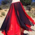 Ameynra Bellydance Skirt. Red-Black Chiffon, with Petals. New