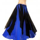 Ameynra Bellydance Skirt. Blue black chiffon, with petals. New