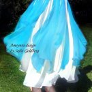Ameynra Bellydance Skirt. White light-blue chiffon, with petals. New