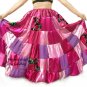 Boho Patchwork Skirt Pink-White-Magenta Satin Chiffon Ameynra Handwork Size M New