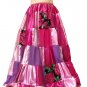 Boho Patchwork Skirt Pink-White-Magenta Satin Chiffon Ameynra Handwork Size M New