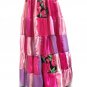 Boho Patchwork Skirt Pink-White-Magenta Satin Chiffon Ameynra Handwork Size M New