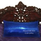 Blue Sequin Pillow 12x24 inches. New, Sparkly, Soft, Long. Ameynra home decor