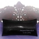 Black Sequin Pillow 12x24 inches. New, Sparkly, Soft, Long. Ameynra home decor