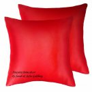 Pair (two) Small Satin Pillows 12x12 inches each. Red. Ameynra home decor. New