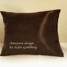 Dark Brown Satin Decorative Pillow 16 x 12 inches, Rectangle. New, soft