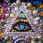 Masonic Symbol Mason Art Beadwork Bead Embroidery Handwork Original 12x16