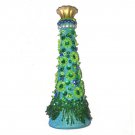 OOAK green beaded vase rhinestones. Bead Ar! Handwork/handmade by Sofia Goldberg