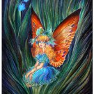 Little Fairy. Original fantasy art drawing on paper. By Sofia Goldberg