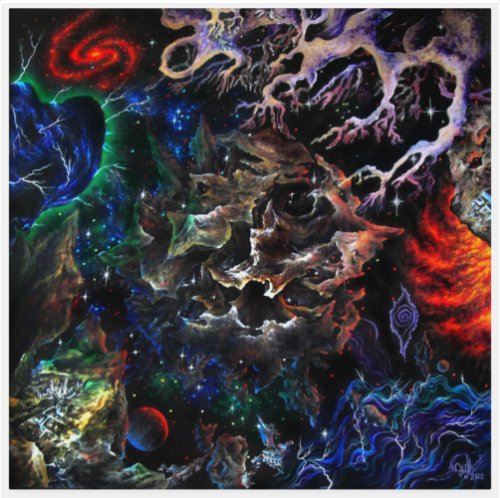 Dead Asteroid. Space art. Acrylic Painting by Sofia Goldberg. Original 30x30"