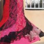 Ameynra Patchwork Skirt Red Black Lace Spiral design Size M New OOAK