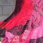 Ameynra Patchwork Skirt Red Black Lace Spiral design Size M New OOAK